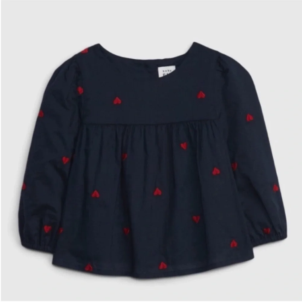Gap baby, dark night blue, Baby Heart Top, 12-18 M